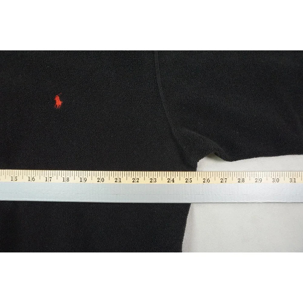 Vintage Polo‎ Ralph Lauren Fleece Sweater Mens Large Black Quarter Zip Pullover